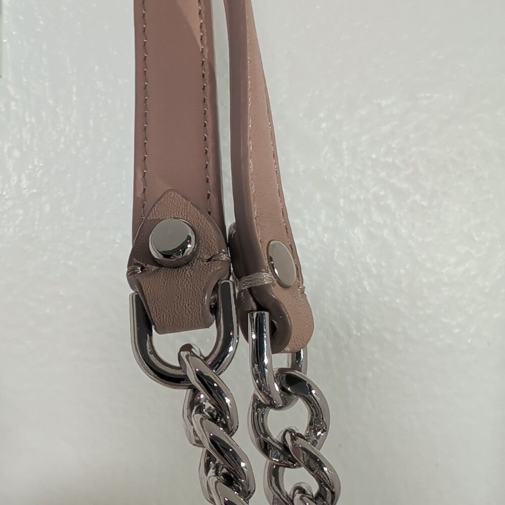 Rebecca Minkoff Brown Quilted Satchel Top Handle Bag Silver Hardware Chain Strap - Picture 9 of 14